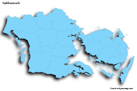 Contoh Peta untuk Syddanmark (biru,garis luar,bayangan)