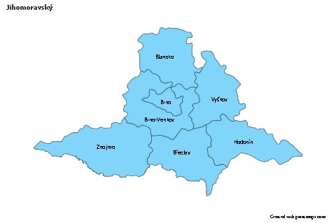 Contoh Peta untuk Jihomoravský (biru)