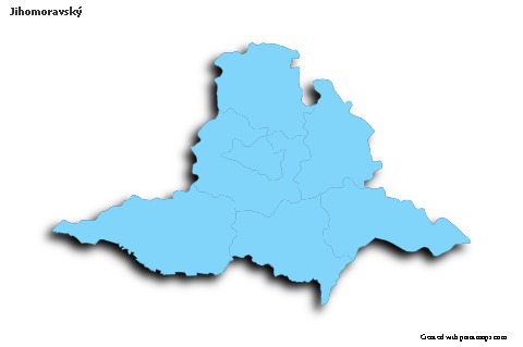 Contoh Peta untuk Jihomoravský (biru,garis luar,bayangan)