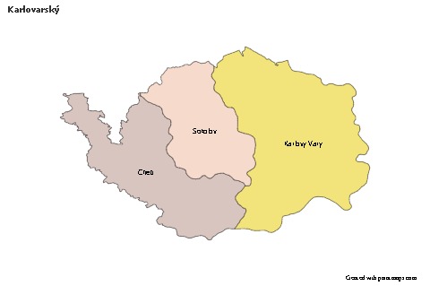 Mapas de muestra para Karlovarský (coloreado)