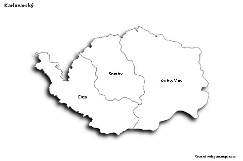 Mapas de muestra para Karlovarský (blanco-negro,sombrío)