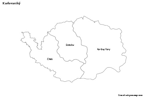 Mapas de muestra para Karlovarský (blanco-negro)
