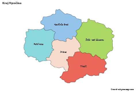 Contoh Peta untuk Kraj Vysočina (berwarna)