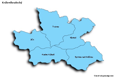 Contoh Peta untuk Královéhradecký (biru,bayangan)
