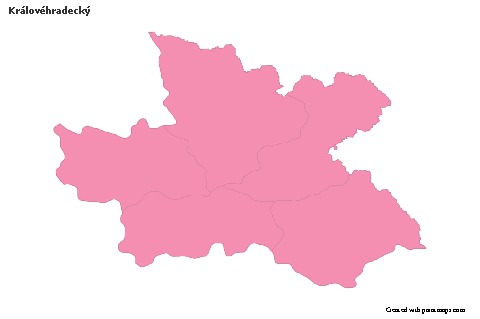 Contoh Peta untuk Královéhradecký (merah jambu,garis besar)