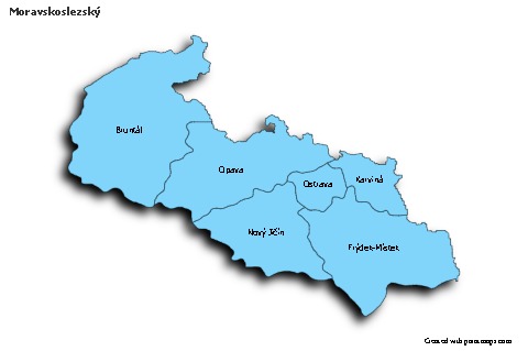 Contoh Peta untuk Moravskoslezský (biru,bayangan)