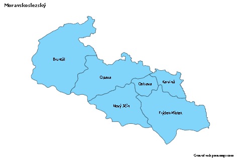 Contoh Peta untuk Moravskoslezský (biru)