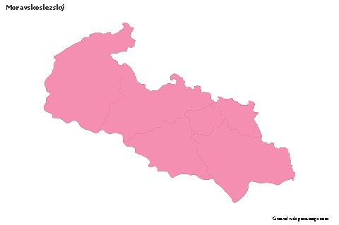Contoh Peta untuk Moravskoslezský (merah jambu,garis besar)