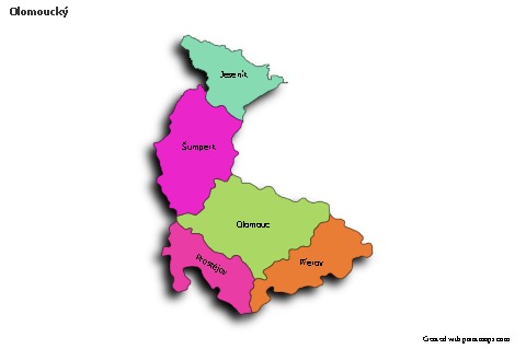 Contoh Peta untuk Olomoucký (berwarna,bayangan)