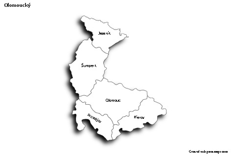 Contoh Peta untuk Olomoucký (hitam-putih,bayangan)