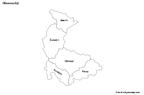Contoh Peta untuk Olomoucký (hitam-putih)