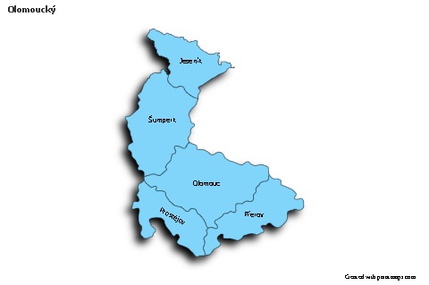 Contoh Peta untuk Olomoucký (biru,bayangan)