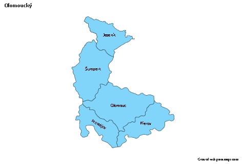 Contoh Peta untuk Olomoucký (biru)