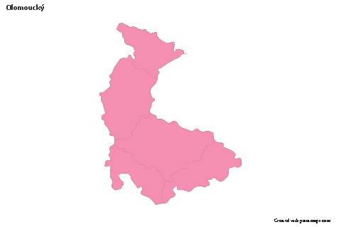 Contoh Peta untuk Olomoucký (merah jambu,garis besar)