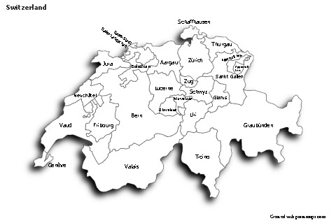 Sample Maps for Switzerland (black-white,shadowy)