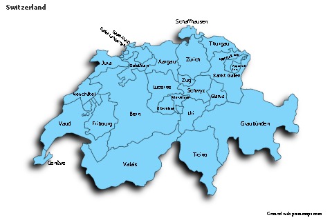 Sample Maps for Switzerland (blue,shadowy)