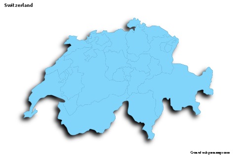 Sample Maps for Switzerland (blue,outline,shadowy)
