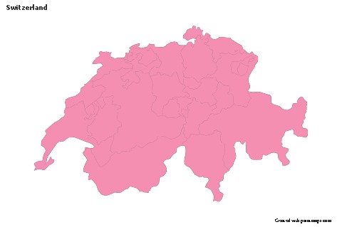 Sample Maps for Switzerland (pink,outline)