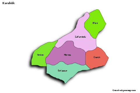 Sample Maps for Karabük (colored,shadowy)