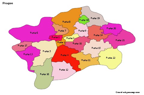 Contoh Peta untuk Prague (berwarna)