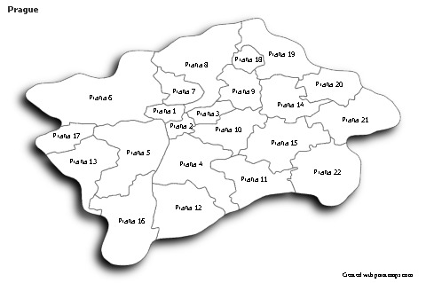 Contoh Peta untuk Prague (hitam-putih,bayangan)