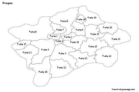 Contoh Peta untuk Prague (hitam-putih)