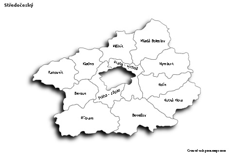 Contoh Peta untuk Středočeský (hitam-putih,bayangan)