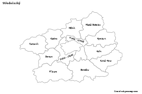 Contoh Peta untuk Středočeský (hitam-putih)