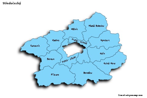 Contoh Peta untuk Středočeský (biru,bayangan)