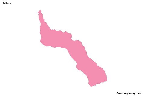 Contoh Peta untuk Athos (merah jambu,garis besar)
