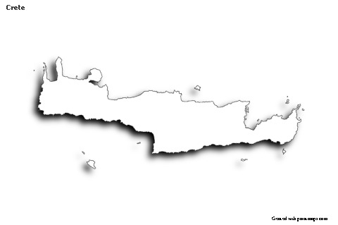 Contoh Peta untuk Crete (hitam-putih,bayangan)