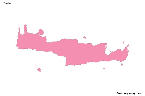 Contoh Peta untuk Crete (merah jambu,garis besar)