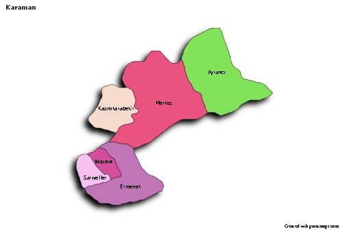 Sample Maps for Karaman (colored,shadowy)