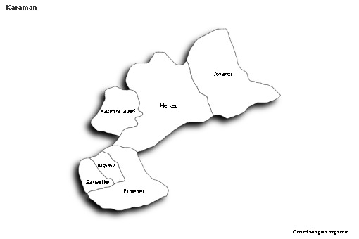 Sample Maps for Karaman (black-white,shadowy)