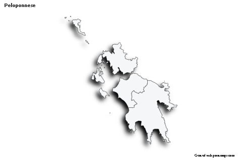 Contoh Peta untuk Peloponnese (berwarna,bayangan)