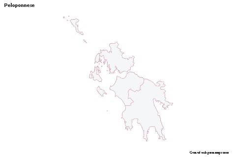 Contoh Peta untuk Peloponnese (merah jambu,garis besar)
