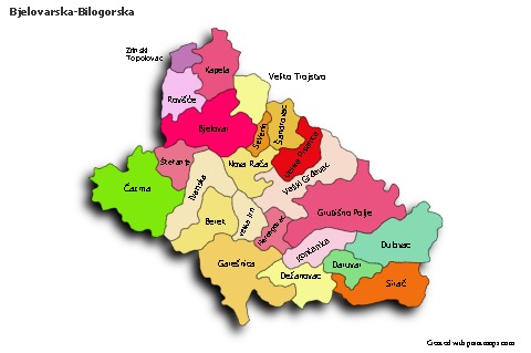Sample Maps for Bjelovarska-Bilogorska (colored,shadowy)