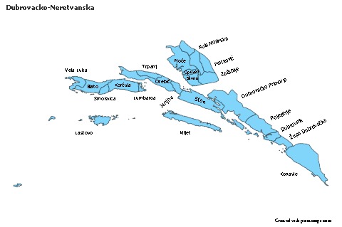 Contoh Peta untuk Dubrovacko-Neretvanska (biru)