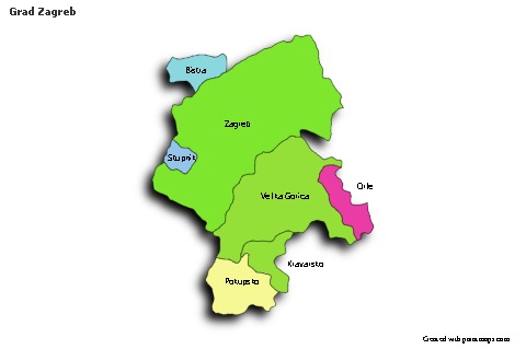 Sample Maps for Grad Zagreb (colored,shadowy)