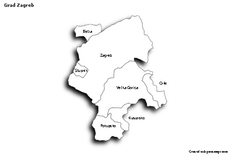 Sample Maps for Grad Zagreb (black-white,shadowy)