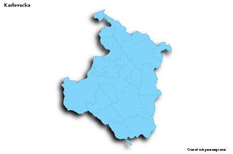 Contoh Peta untuk Karlovacka (biru,garis luar,bayangan)
