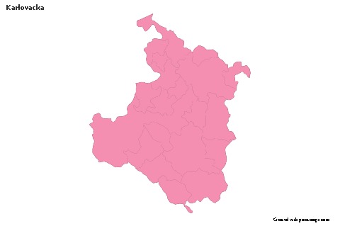 Contoh Peta untuk Karlovacka (merah jambu,garis besar)