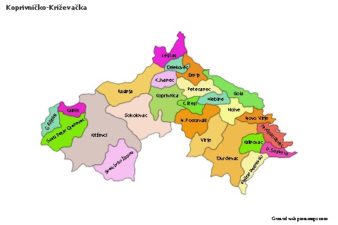 Sample Maps for Koprivničko-Križevačka (colored)
