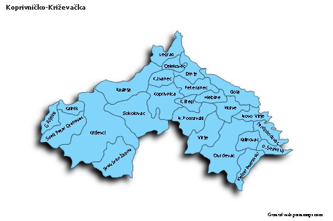 Sample Maps for Koprivničko-Križevačka (blue,shadowy)