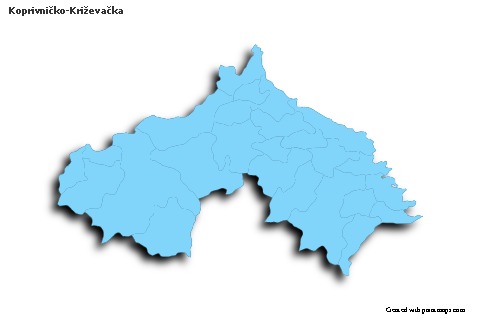 Sample Maps for Koprivničko-Križevačka (blue,outline,shadowy)