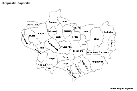 Contoh Peta untuk Krapinsko-Zagorska (hitam-putih)