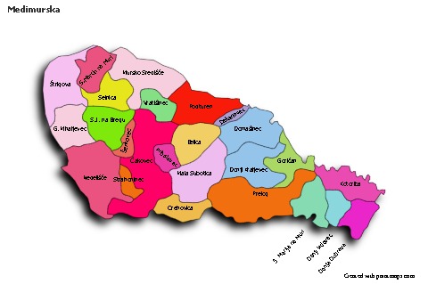 Contoh Peta untuk Medimurska (berwarna,bayangan)