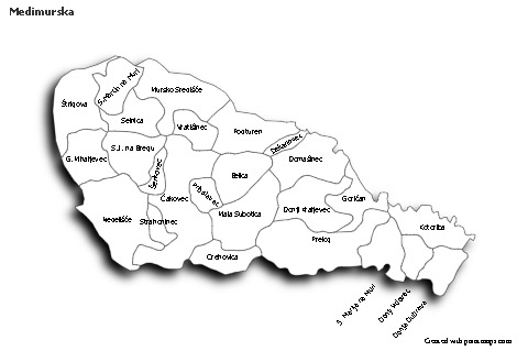 Contoh Peta untuk Medimurska (hitam-putih,bayangan)