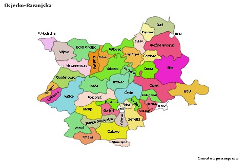 Contoh Peta untuk Osjecko-Baranjska (berwarna)