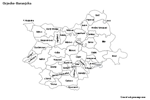 Contoh Peta untuk Osjecko-Baranjska (hitam-putih)